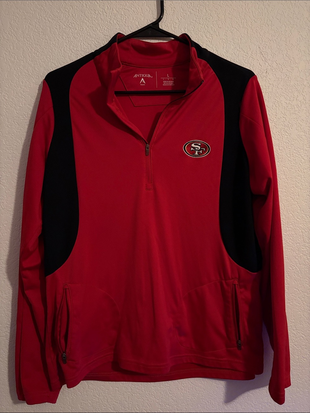 Antigua Red & Black San Francisco 49ers Quarter-Zip Performance Jacket